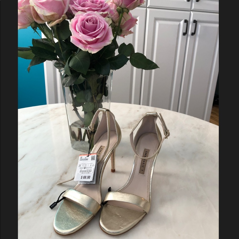 Zara metallic high heel sandals
